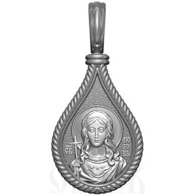 нательная икона св. мученица любовь римская, серебро 925 проба с родированием (арт. 06.025р)